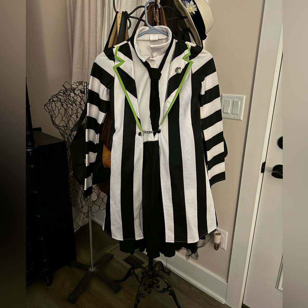 Kids XL Beetlejuice Costume GUC mail same day bought probably fit Adult 0